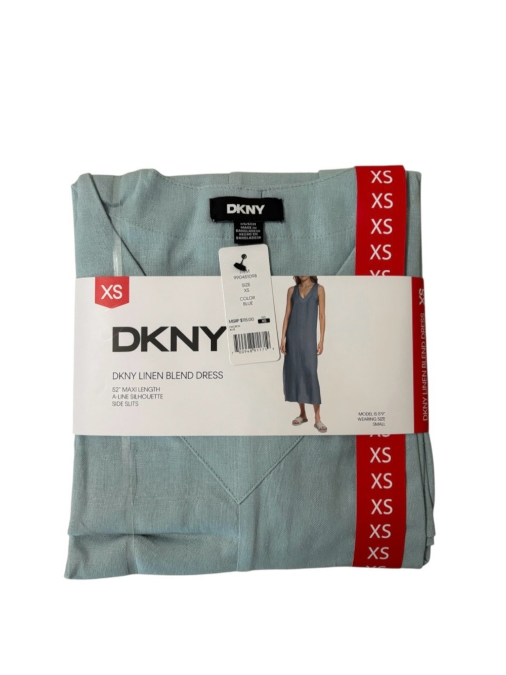 DKNY Blue Linen-Blend
Maxi Dress
